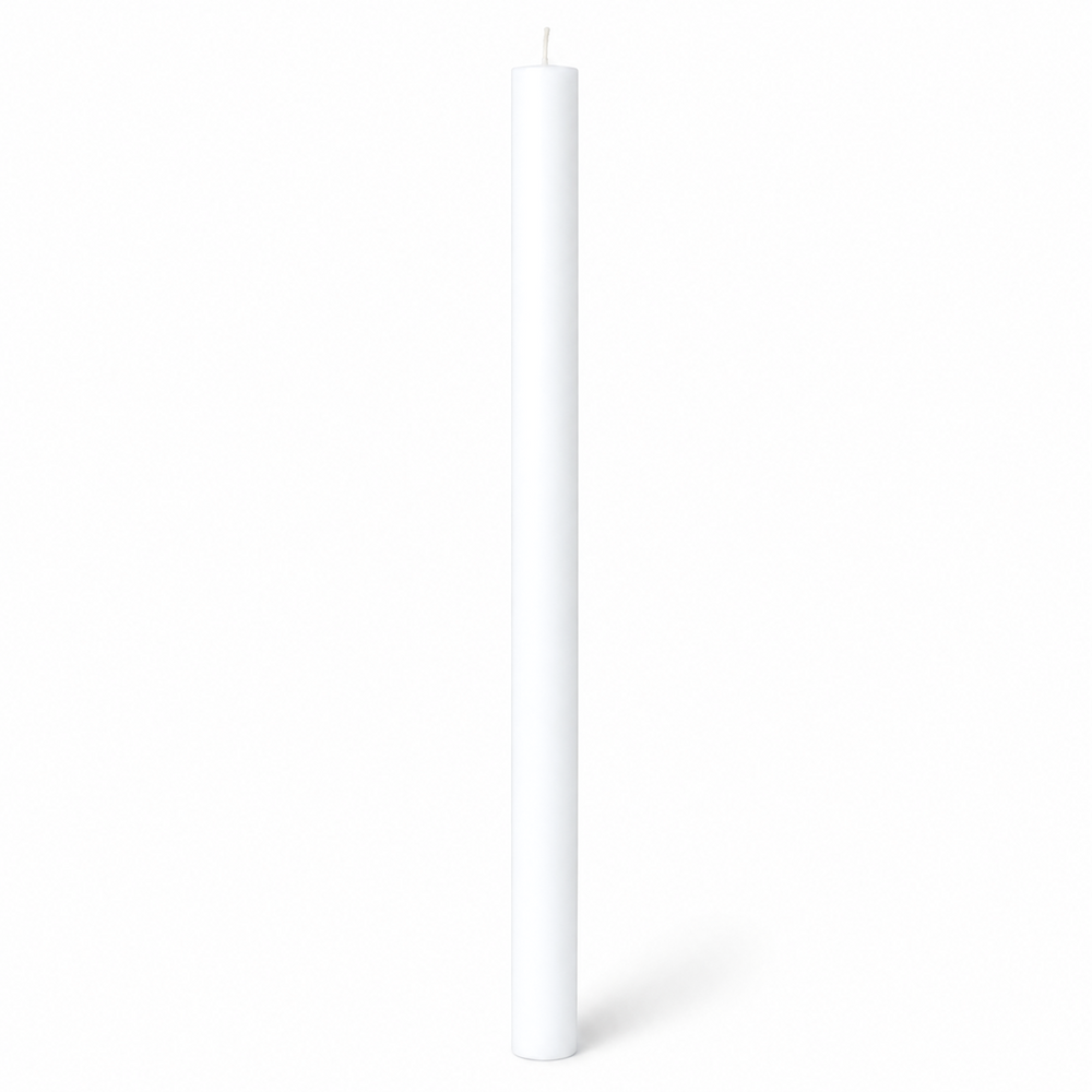 Lumânare din parafină albă pentru botez sau cununie, 90 cm, culoare alb - 90040 DR