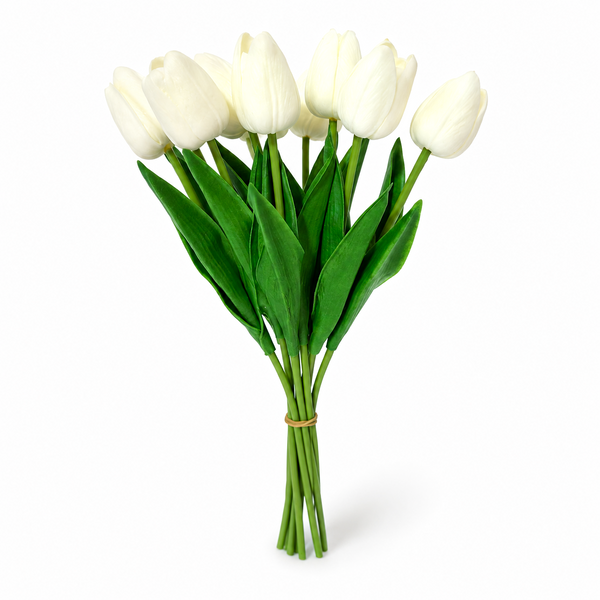 Buchet lalele din silicon, culoare crem - ROC AF13
