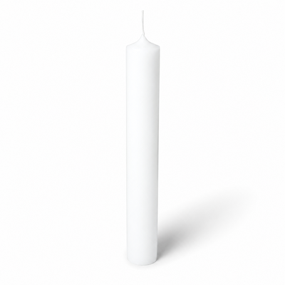 Lumânare din parafină albă pentru botez și cununie, 45 cm, culoare alb - 45048 ALB
