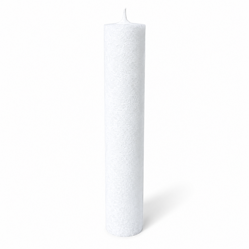 Lumânare tip gheață pentru cununie sau botez, 40 cm, culoare alb - 40070ST ALB
