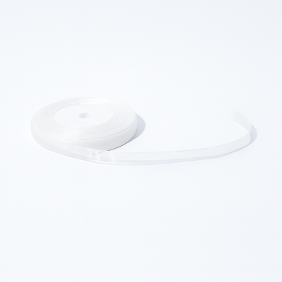 Panglică din organza, 1.5 cm, culoare alb - ROC 0832