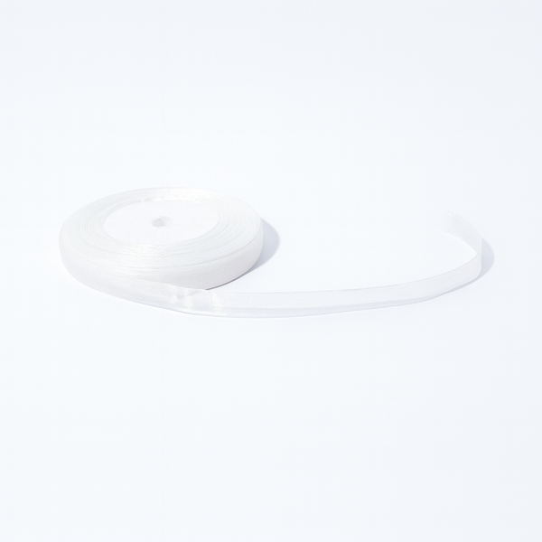 Panglică din organza, 1.5 cm, culoare alb - ROC 0832