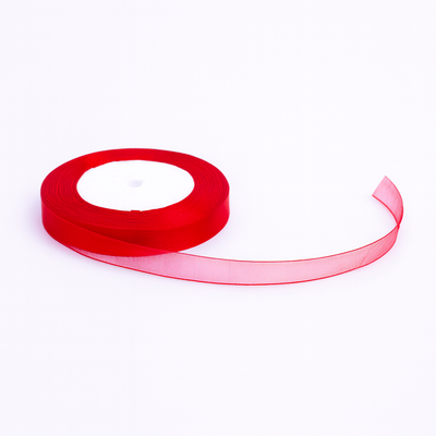 Panglică din organza, 1.5 cm, culoare roșu - ROC 0832