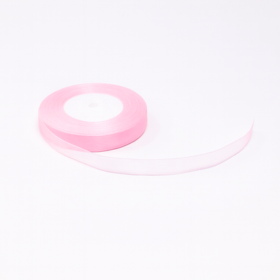 Panglică din organza, 1.5 cm, culoare roz - ROC 0832