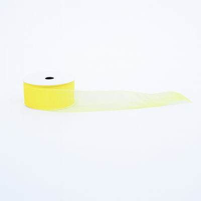 Panglică din organza, 4 cm, culoare galben - ROC 0842