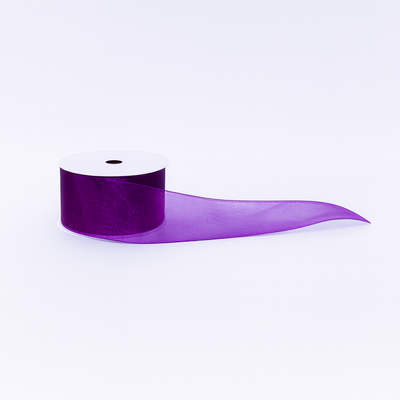 Panglică din organza, 4 cm, culoare mov - ROC 0842