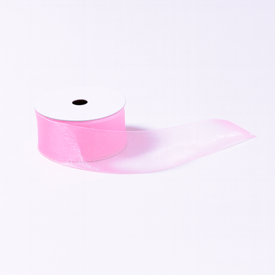 Panglică din organza, 4 cm, culoare roz - ROC 0842
