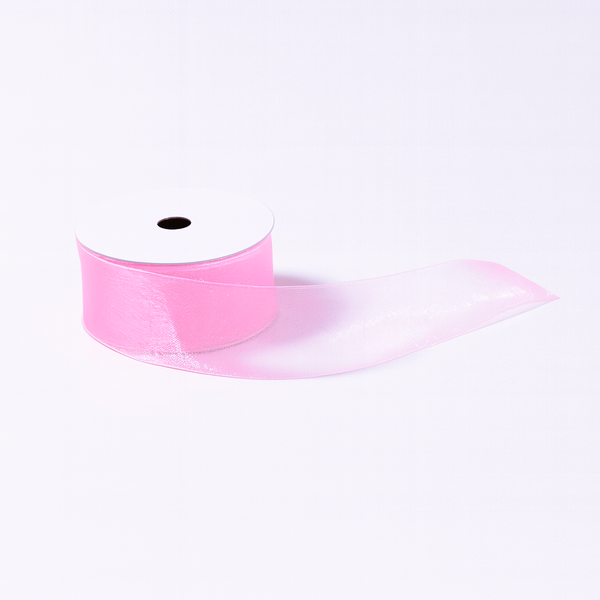 Panglică din organza, 4 cm, culoare roz - ROC 0842