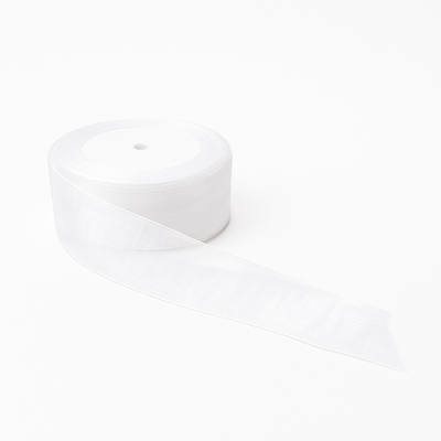 Panglică din organza, culoare alb - ROC 0845