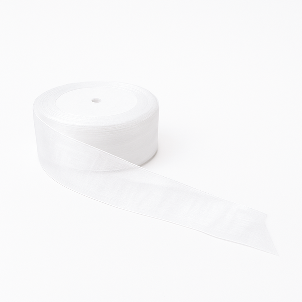Panglică din organza, culoare alb - ROC 0845