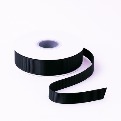 Bandă satinată, 2.5 cm, culoare negru NR. 030 - ROC 0847