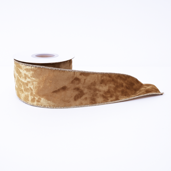 Bandă din catifea, culoare auriu, 6 cm - ROC 0849