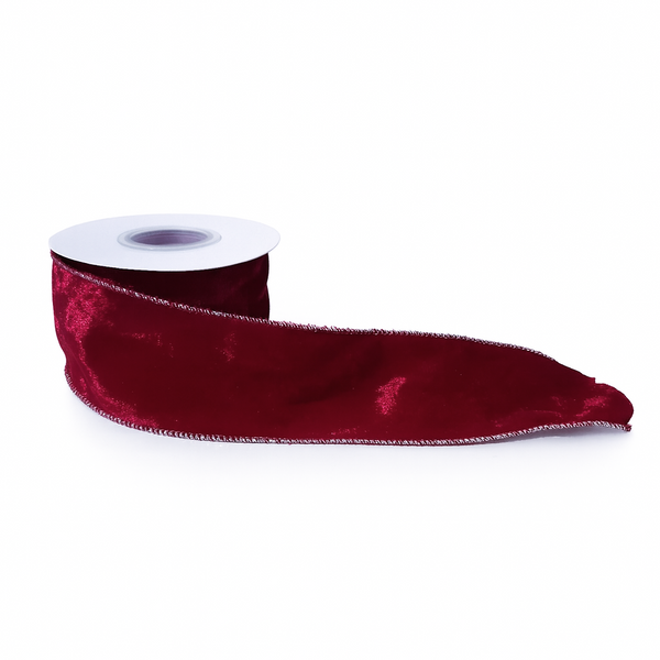 Bandă din catifea, culoare grena, 6 cm - ROC 0849