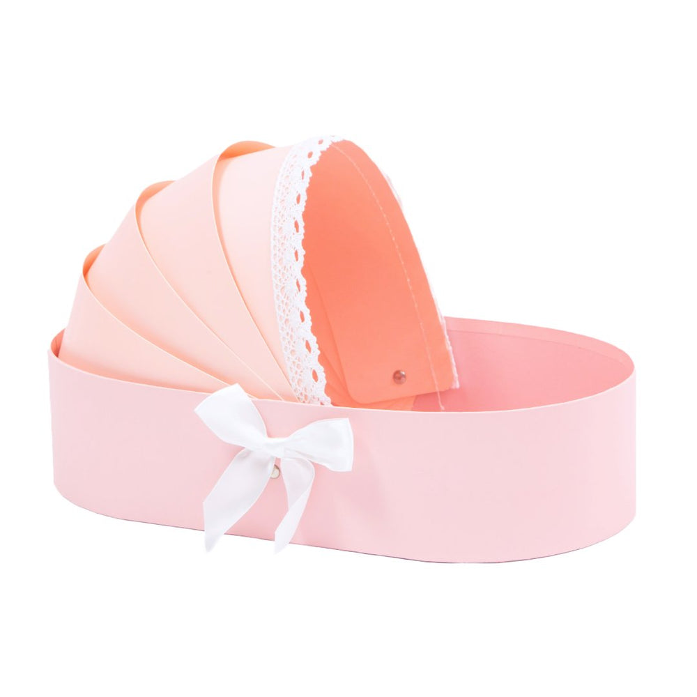 Cutie aranjament floral tip landou, culoare roz - ROC 5500