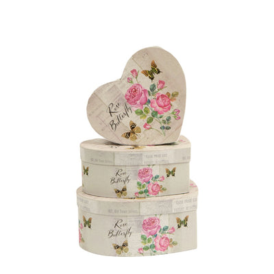 Set 3 cutii inimă "Rose Butterfly" - ROC 5262