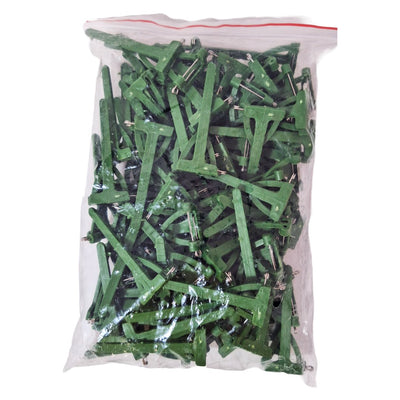 Set 100 bucati suport cocarde mari din plastic, verde - ROC C11
