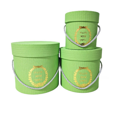 Set 3 cutii cilindru, culoare verde deschis - ROC 5270