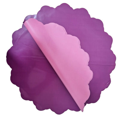 Celofan rotund cu două fețe, 58 cm, culoare mov cu roz - ROC A69