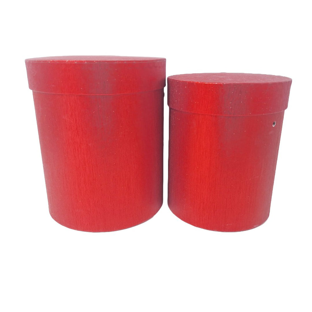 Set 2 cutii cilindru, culoare roșu gold - ROC 5280