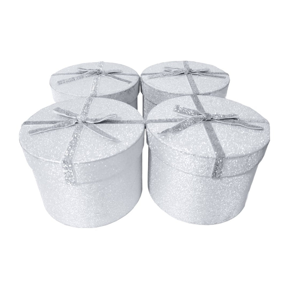 Set 6 cutii rotunde cu capac, culoare argintiu - ROC 5276