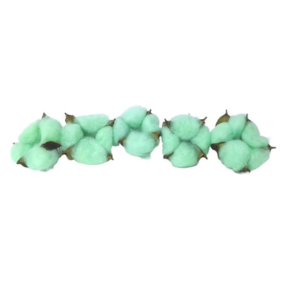 Set 20 de capete de flori de bumbac, culoare turcoaz - ROC FD 13