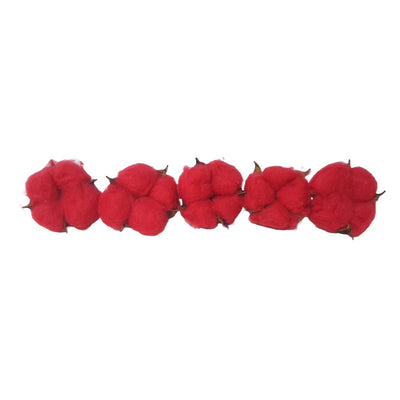 Set 20 de capete de flori de bumbac, culoare roșu - ROC FD 13