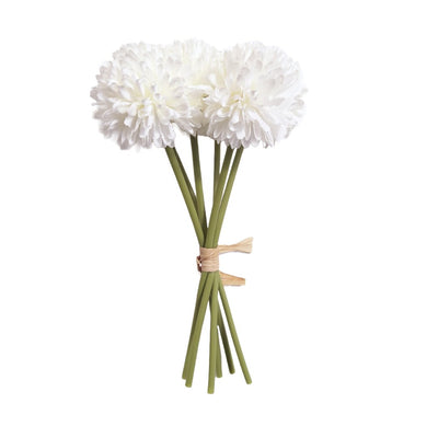Crizanteme artificiale la buchet, culoare alb. Fiecare buchet contine 6 fire.