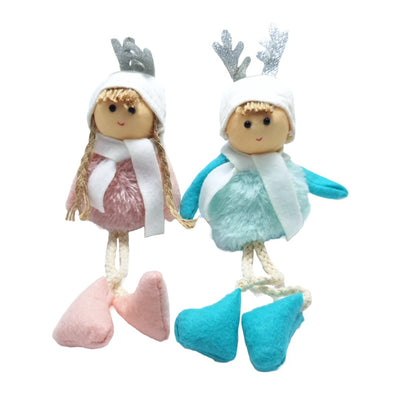 Set 12 figurine Crăciun, roz cu blue - ROC Z38