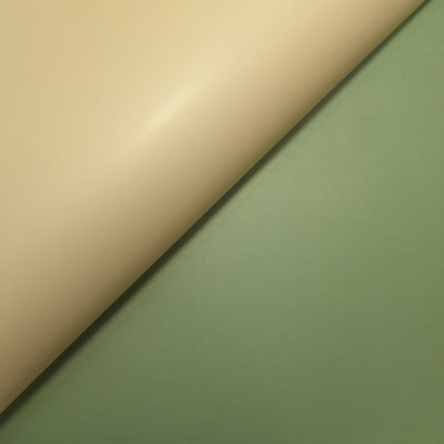 Coli celofan pentru aranjamente florale cu doua fete, culoare vernil cu crem - ROC A288