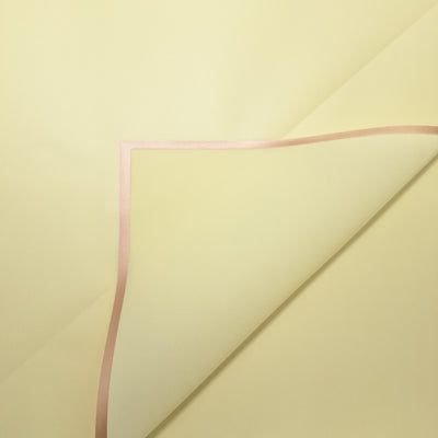 Coli celofan semitransparent cu margine aurie pentru aranjamente florale, culoare galben - ROC A288