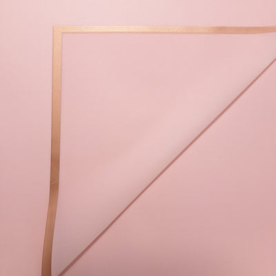 Coli celofan semitransparent cu margine aurie pentru aranjamente florale, culoare roz - ROC A288