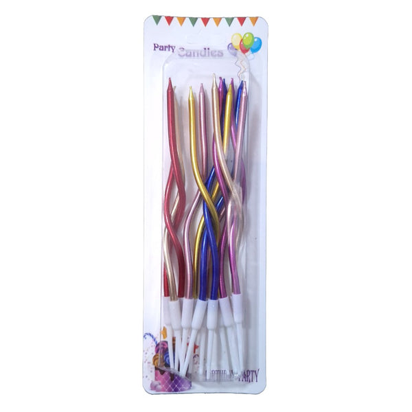 Set 12 lumânări multicolore pentru tort - ROC P104