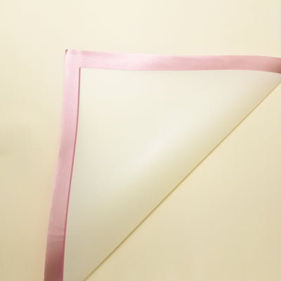 Coli celofan semitransparent cu margine aurie pentru aranjamente florale, culoare crem - ROC A288