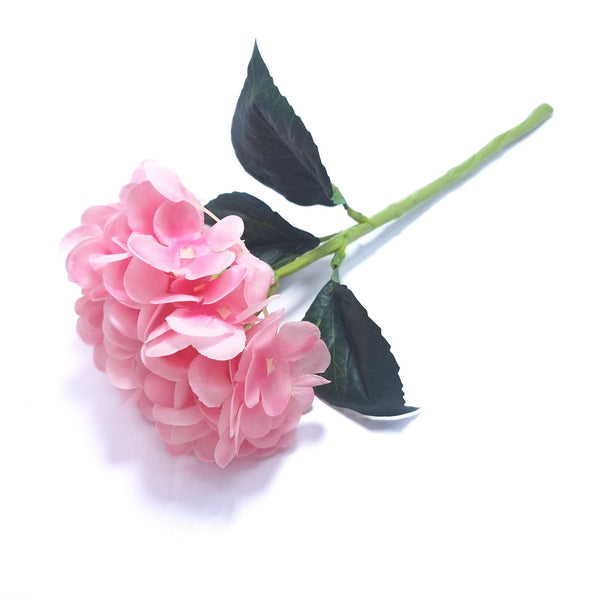 Hortensie artificiala din silicon, culoare roz, pentru aranjamente florale