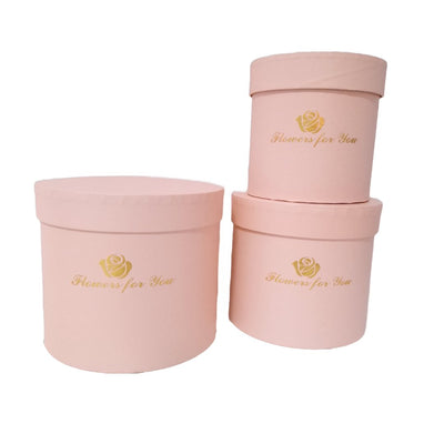Set 3 cutii din carton, culoare roz - ROC 5283