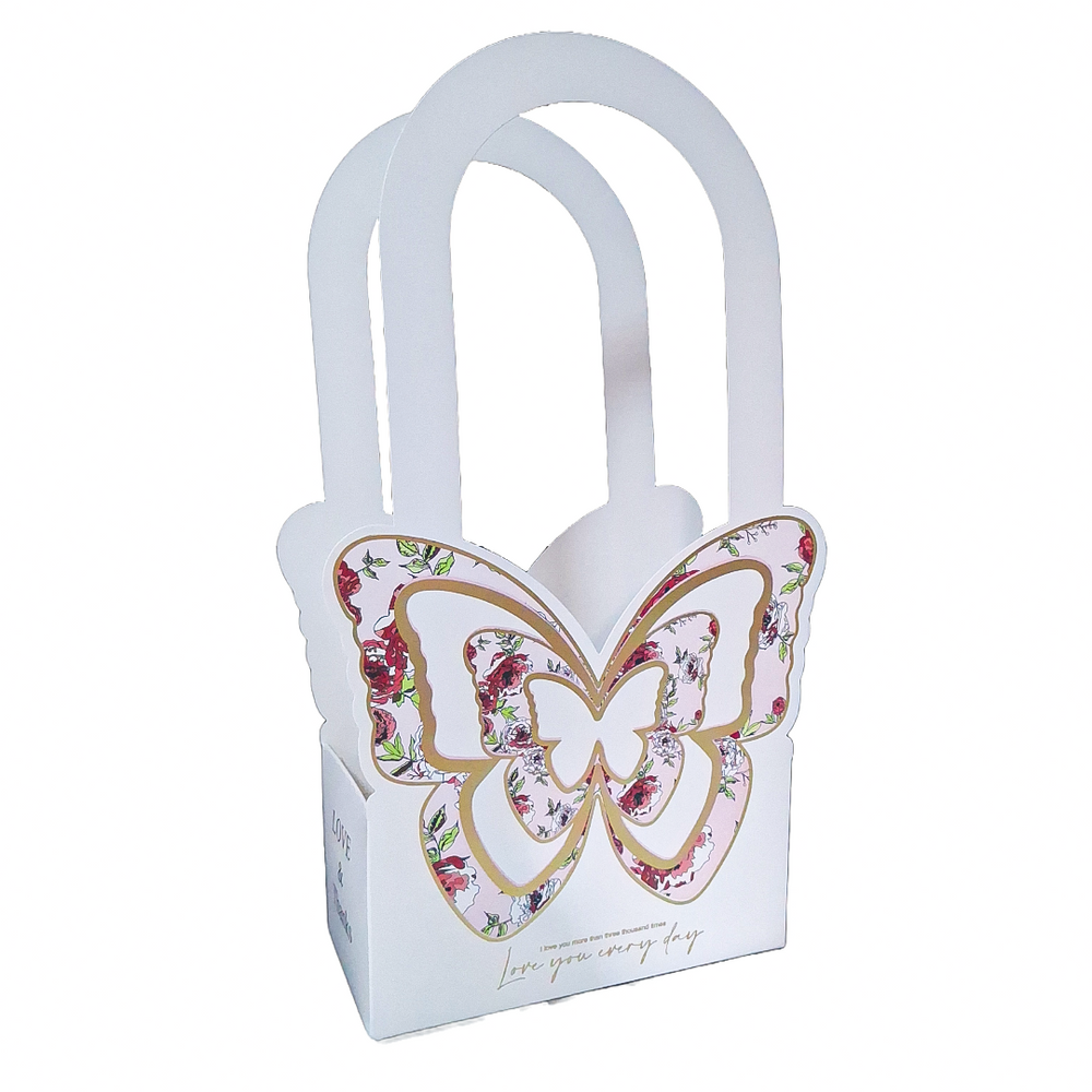 Set 10 cutii model fluture, culoare alb - ROC A220