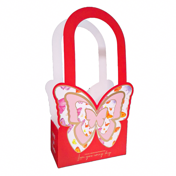 Set 10 cutii model fluture, culoare roșu - ROC A220