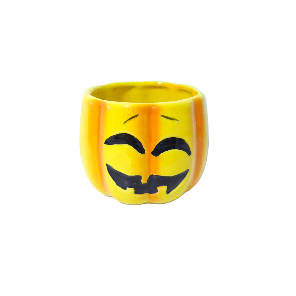 CH 72 - Ghiveci din ceramică pentru Halloween, culoare galben