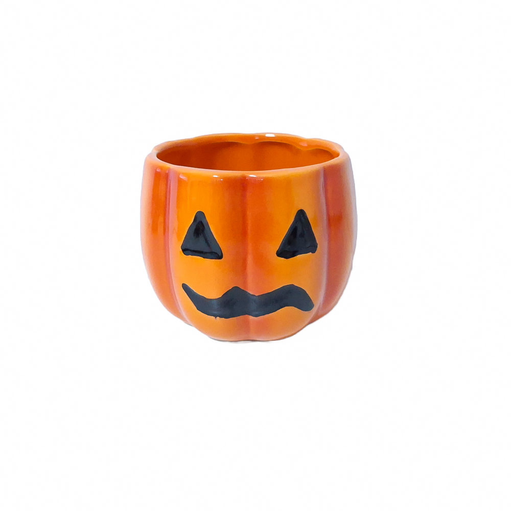 CH 72 - Ghiveci din ceramică pentru Halloween, culoare portocaliu