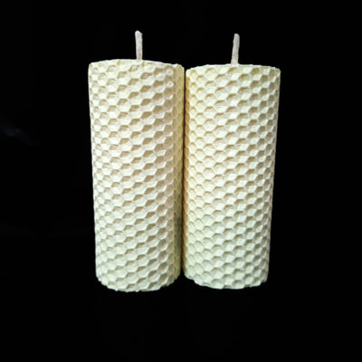 Set 2 lumanari fagure, culoare crem