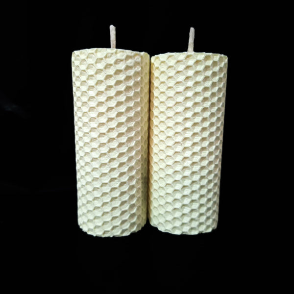 Set 2 lumanari fagure, culoare crem