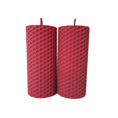 Set 2 lumanari fagure, culoare rosu