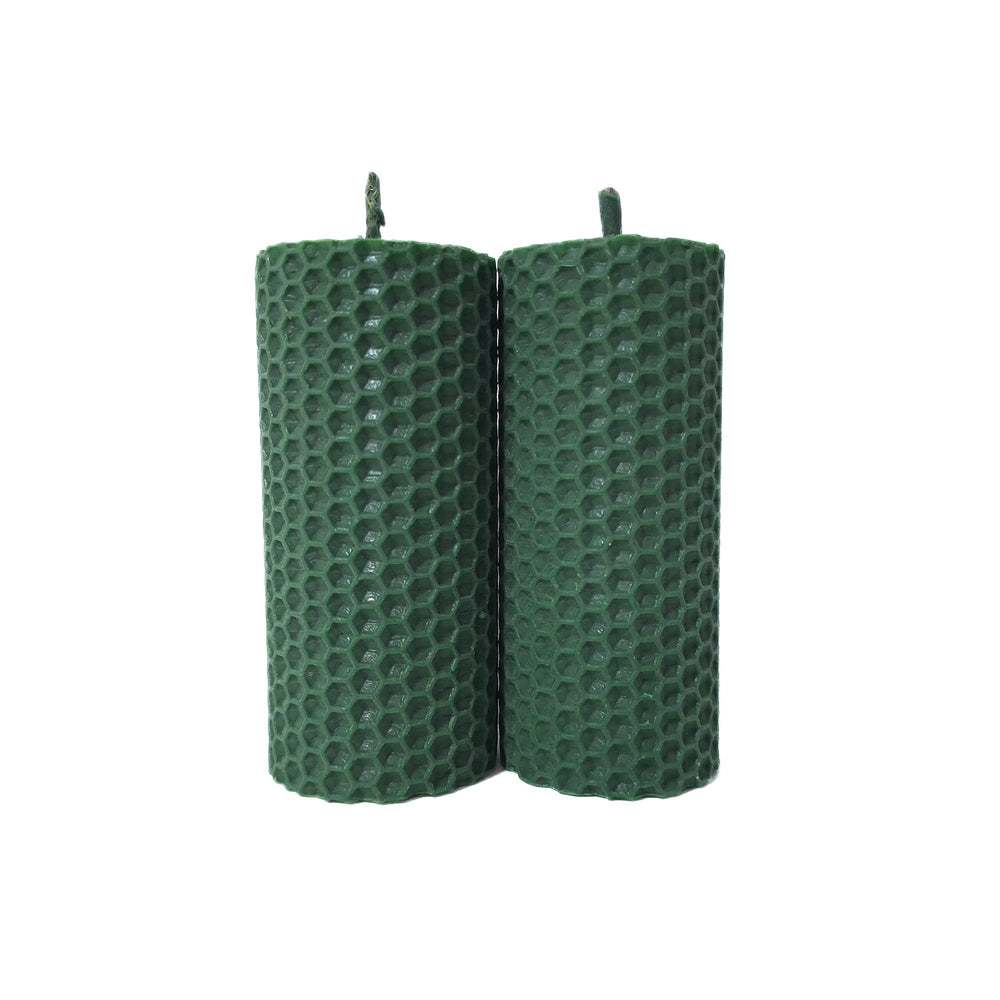 Set 2 lumanari fagure, culoare verde