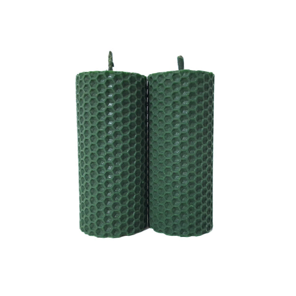 Set 2 lumanari fagure, culoare verde