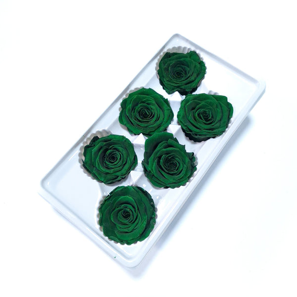 Set 6 trandafiri criogenati, culoare verde smarald NR. 30 - ROC M28