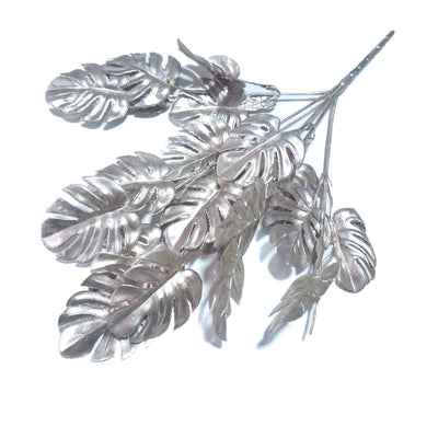Set 2 crenguțe artificiale monstera, culoare argintiu - ROC Z36