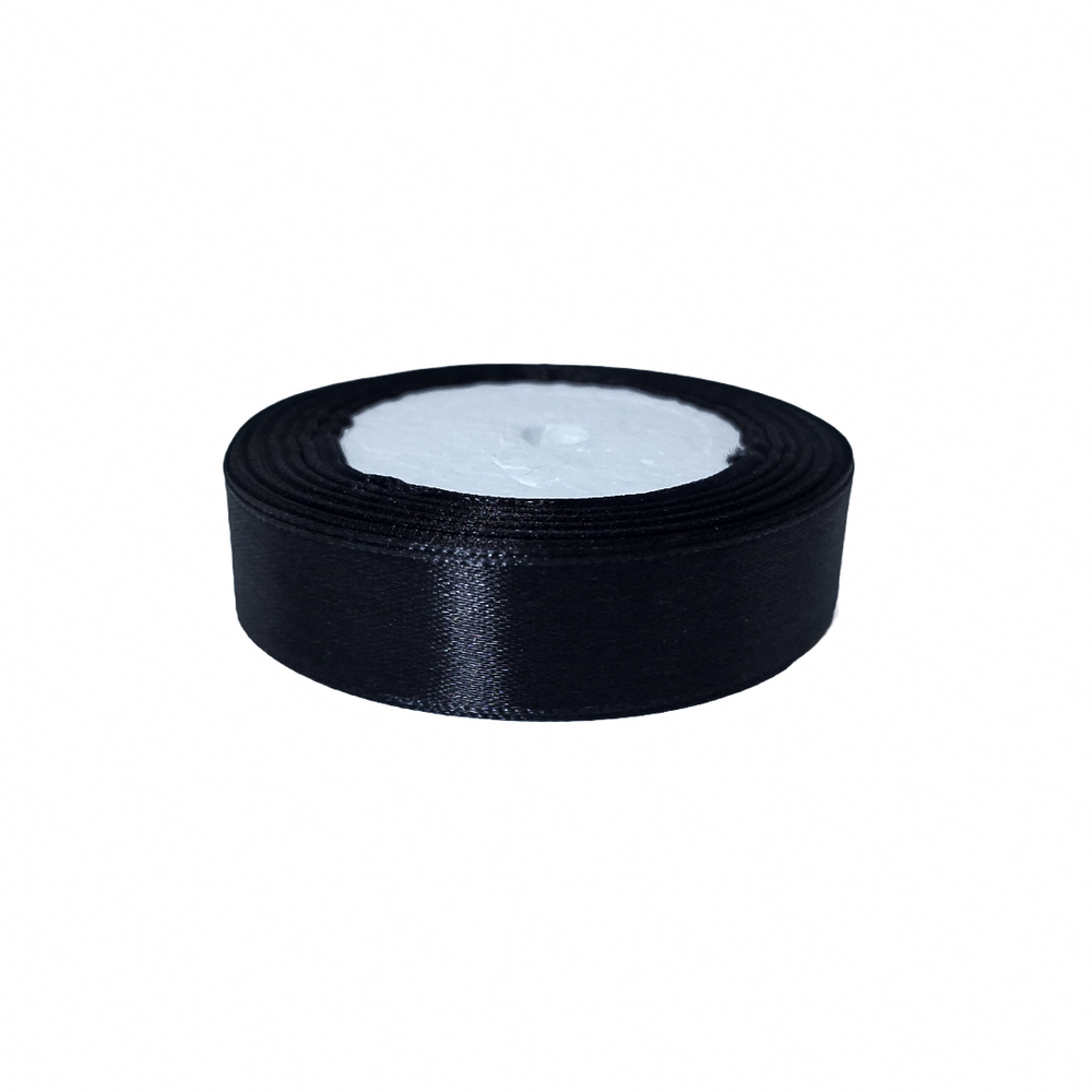 Bandă din satin, 2 cm, culoare negru NR. 39 - ROC 080