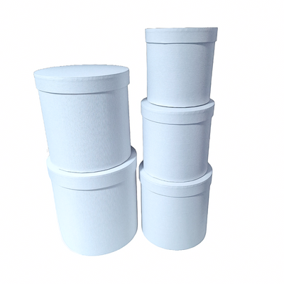Set 5 cutii cilindru, culoare alb - ROC 5277
