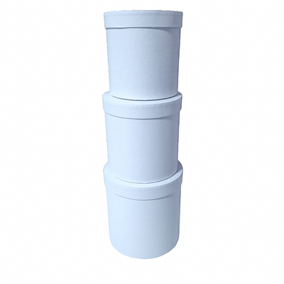 Set 3 cutii cilindru, culoare alb - ROC 5312