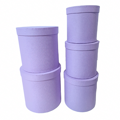 Set 5 cutii cilindru, culoare lila - ROC 5277